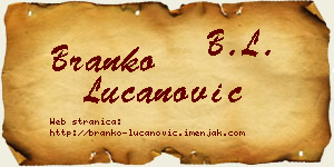 Branko Lučanović vizit kartica